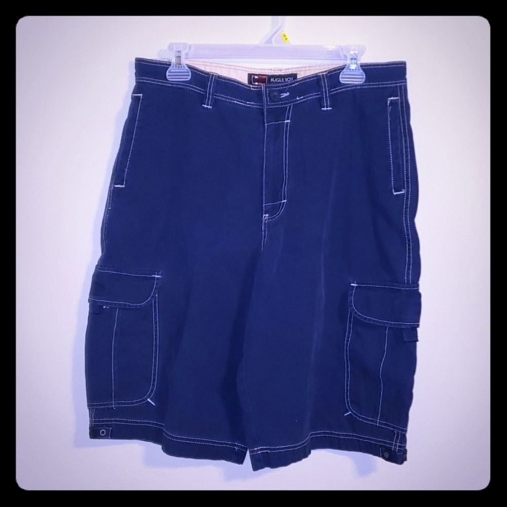 Bugle boy Jean company cargo shorts dark navy blue